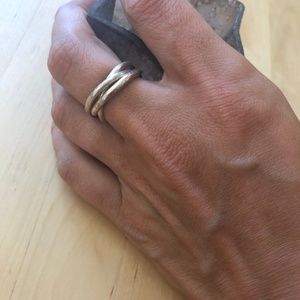 Silver Interlocking Rolling Ring